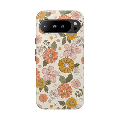 Retro Floral Phone Case - Vintage Aesthetic for iPhone, Samsung & Google Pixel