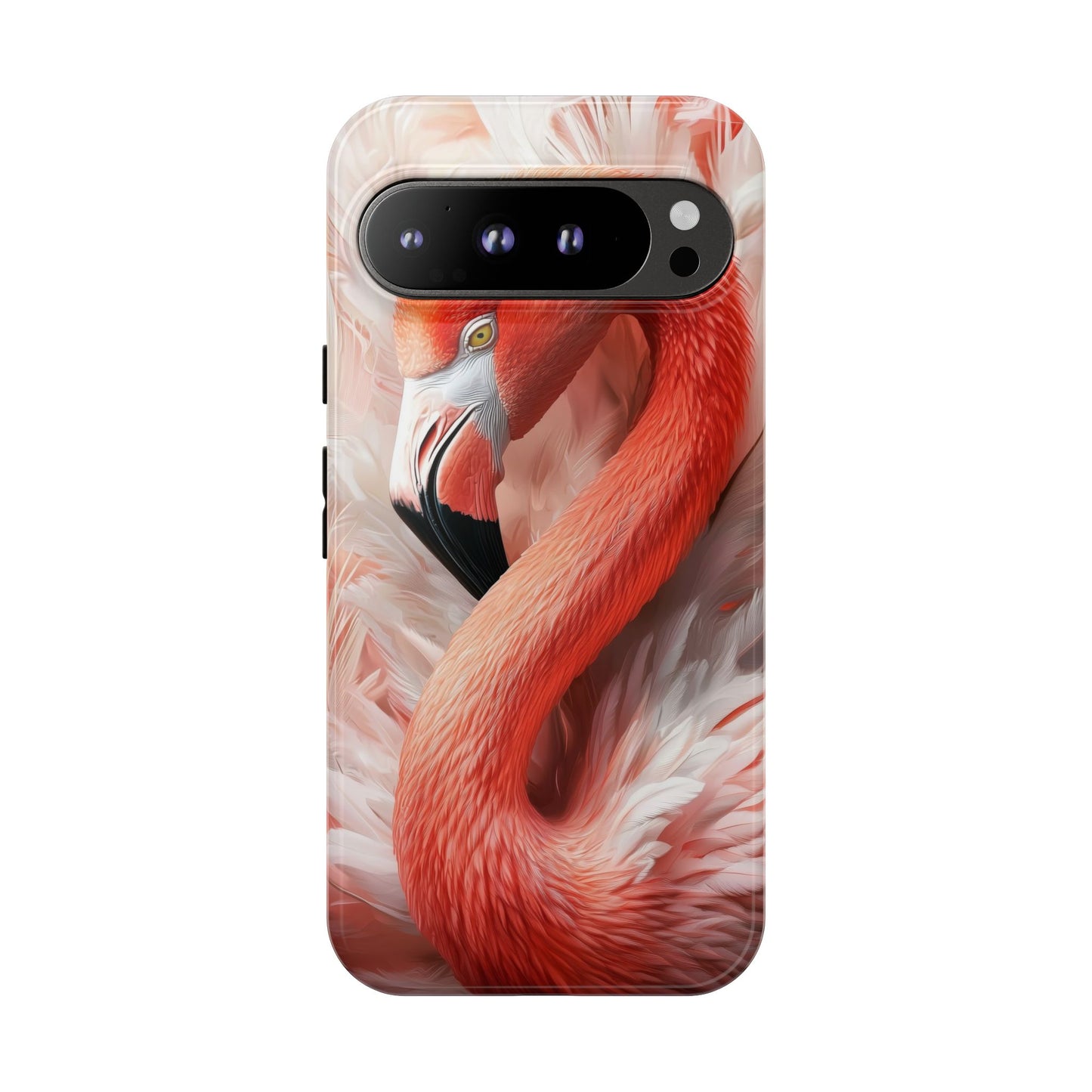 Elegant Flamingo Feather Phone Case for iPhone, Samsung & Google Pixel
