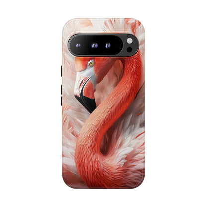 Elegant Flamingo Feather Phone Case for iPhone, Samsung & Google Pixel