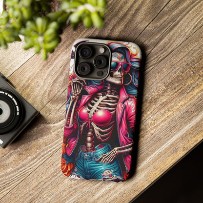 Neon Bones – Retro Skeleton & Vibrant Punk Aesthetic Mobile Cover