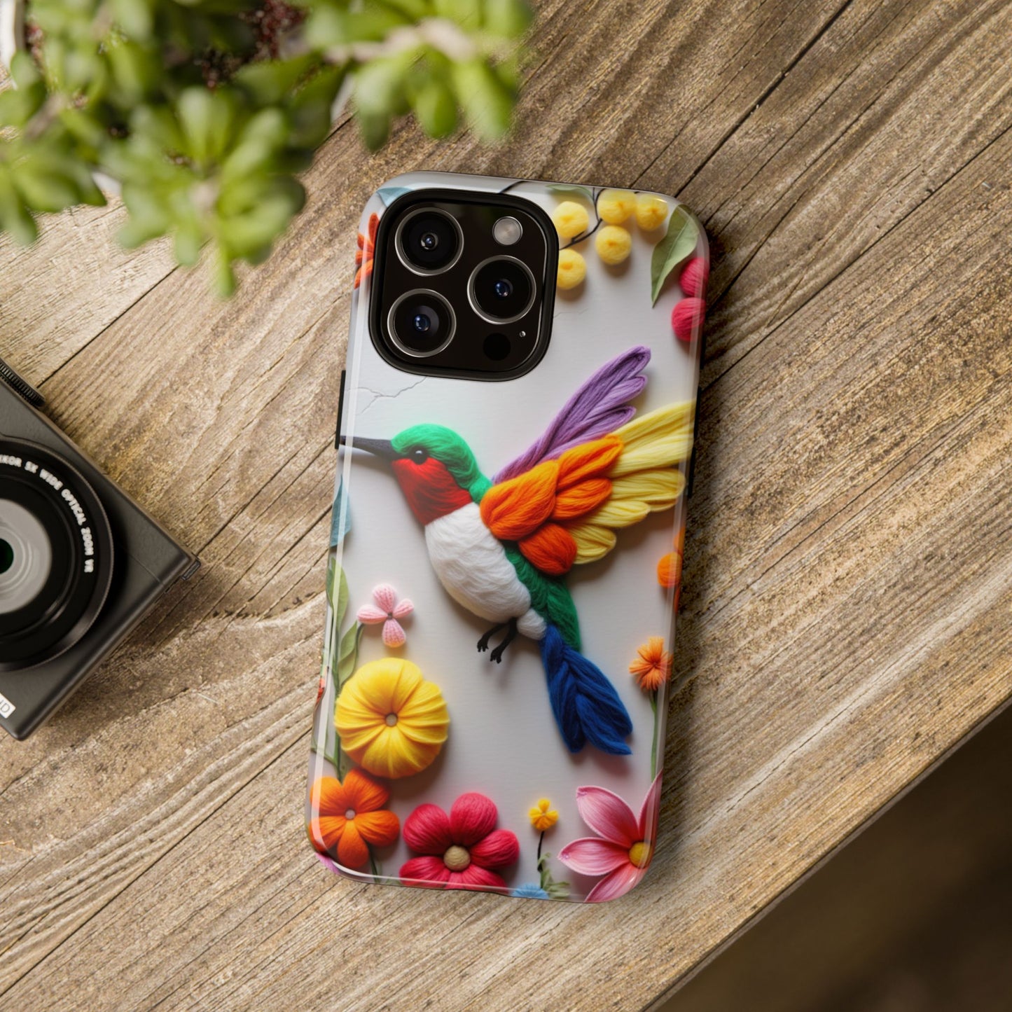 Elegant Hummingbird with Floral Mosaic Design | Nature's Artistic Vibes | iPhone 16 Pro