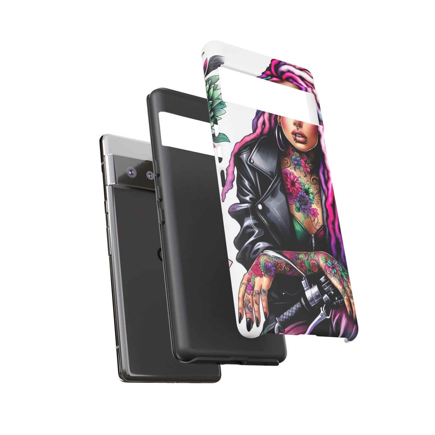 Neon Rebel – Vibrant Biker Queen Mobile Cover