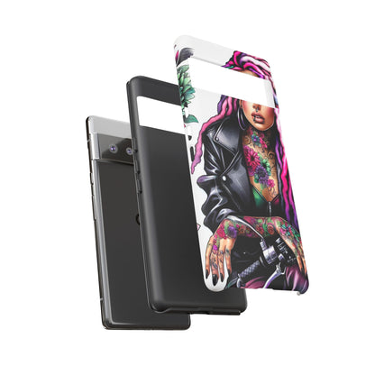 Neon Rebel – Vibrant Biker Queen Mobile Cover