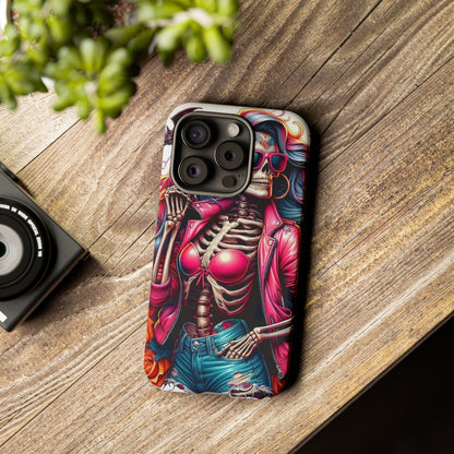 Neon Bones – Retro Skeleton & Vibrant Punk Aesthetic Mobile Cover