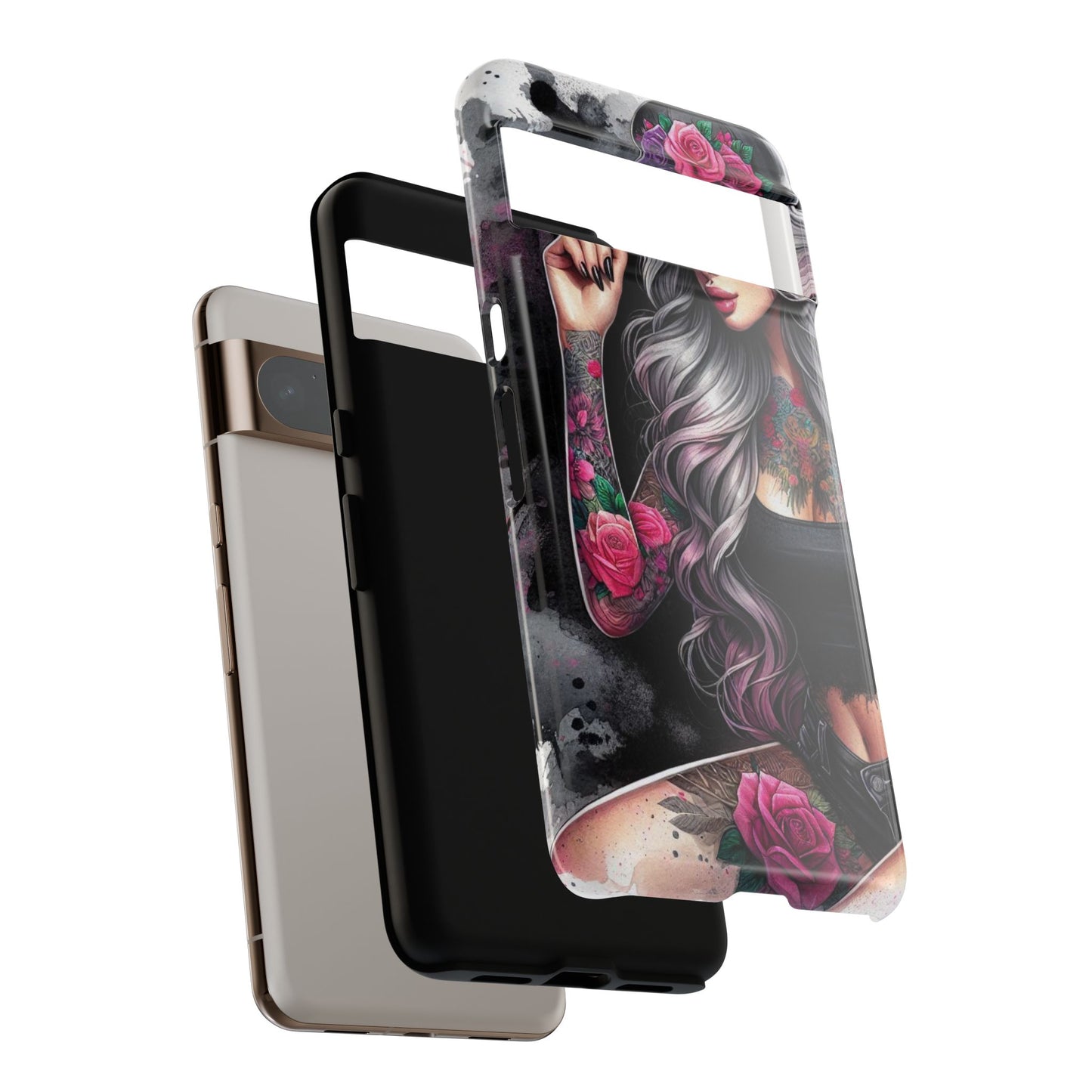 Ink & Roses – Edgy Floral Rebel Mobile Cover