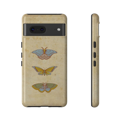Minimal Vintage Butterfly Phone Case – Aesthetic Beige Background for iPhone, Samsung & Pixel