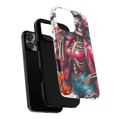 Neon Bones – Retro Skeleton & Vibrant Punk Aesthetic Mobile Cover