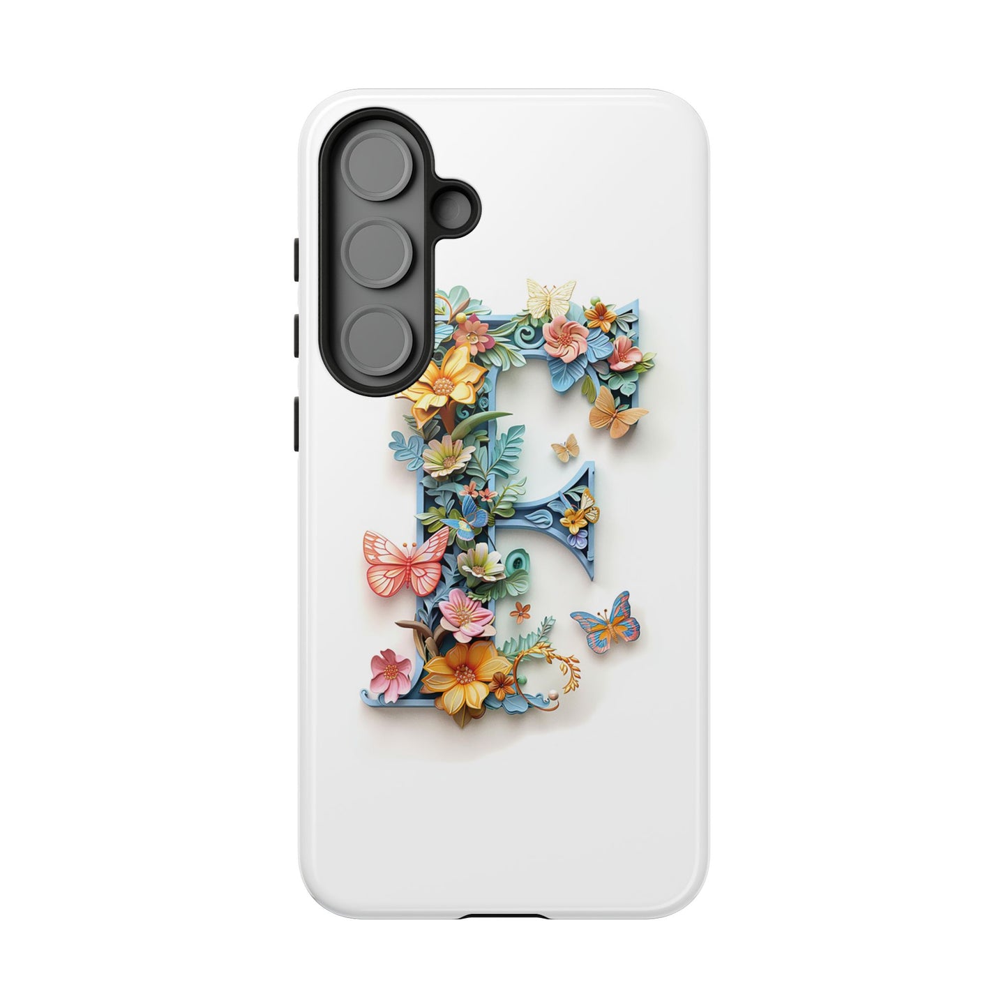 Floral Letter F Phone Case – Personalized Aesthetic Cover for iPhone, Samsung & Google Pixel