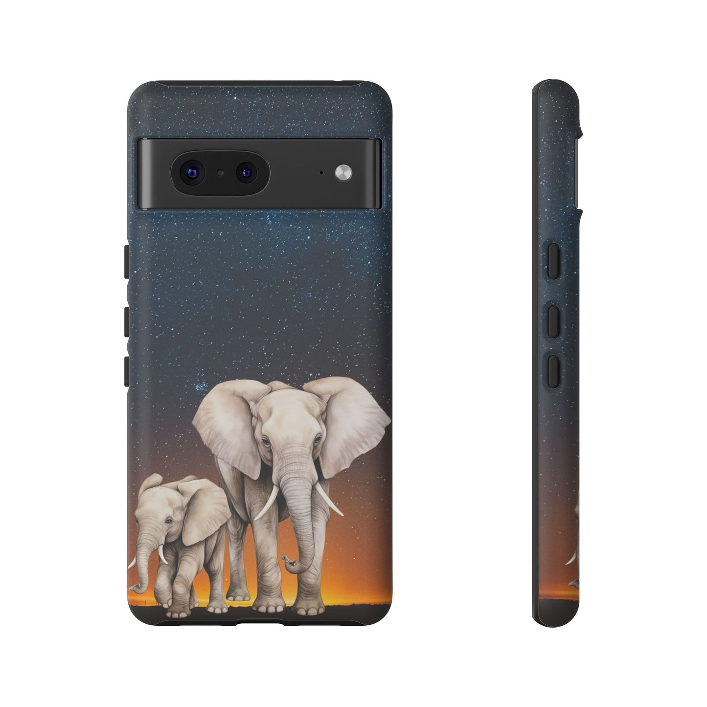 Starry Safari Elephant Family Mobile Cover – Cosmic Wildlife Aesthetic
