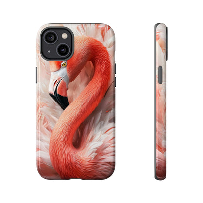 Elegant Flamingo Feather Phone Case for iPhone, Samsung & Google Pixel