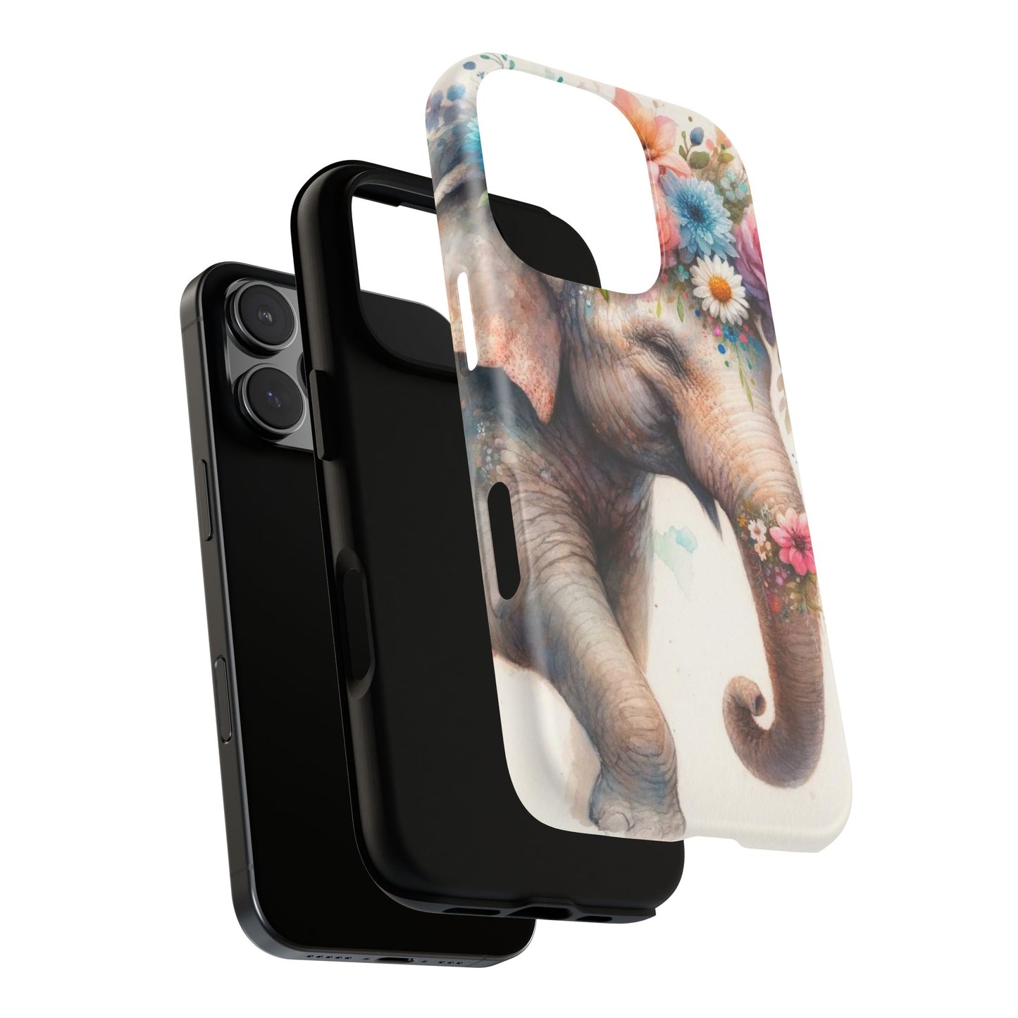 Joyful Floral Elephant Mobile Cover – Whimsical Watercolor Art