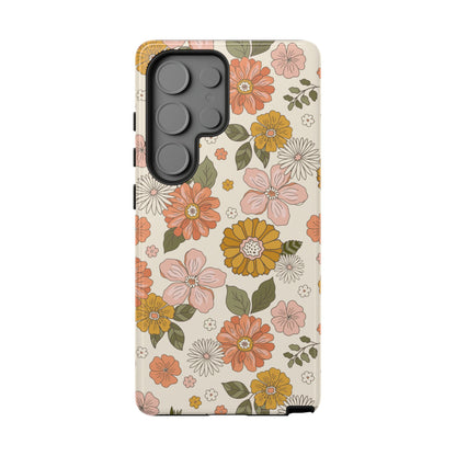 Retro Floral Phone Case - Vintage Aesthetic for iPhone, Samsung & Google Pixel
