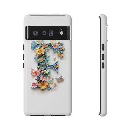 Floral Letter F Phone Case – Personalized Aesthetic Cover for iPhone, Samsung & Google Pixel