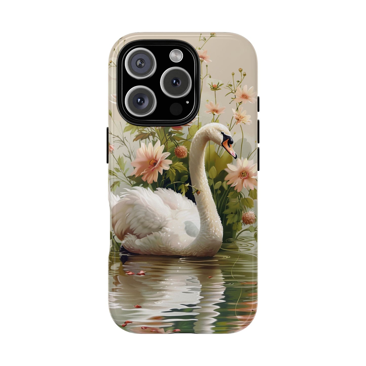 Floral Swan Phone Case – Bird Phone Case, Elegant & Protective for iPhone, Samsung & Google Pixel