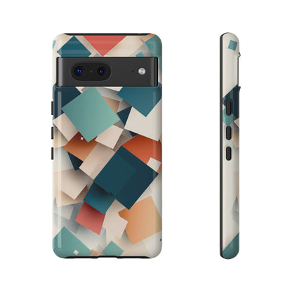 Geometric Cascade – Modern Abstract Blocks Phone Case – iPhone, Google Pixel, Samsung