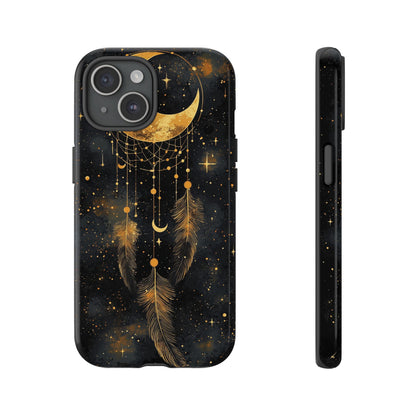 Golden Moon Boho Dreamcatcher Phone Case for iPhone, Pixel & Samsung