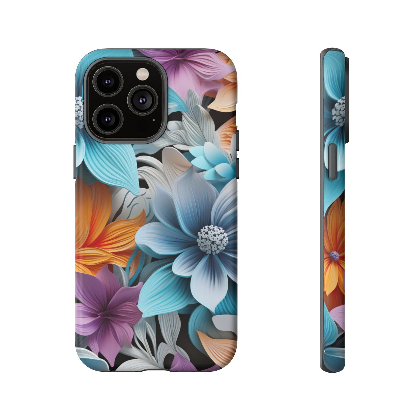 Elegant 3D Floral Bloom Mobile Case – Vivid & Artistic