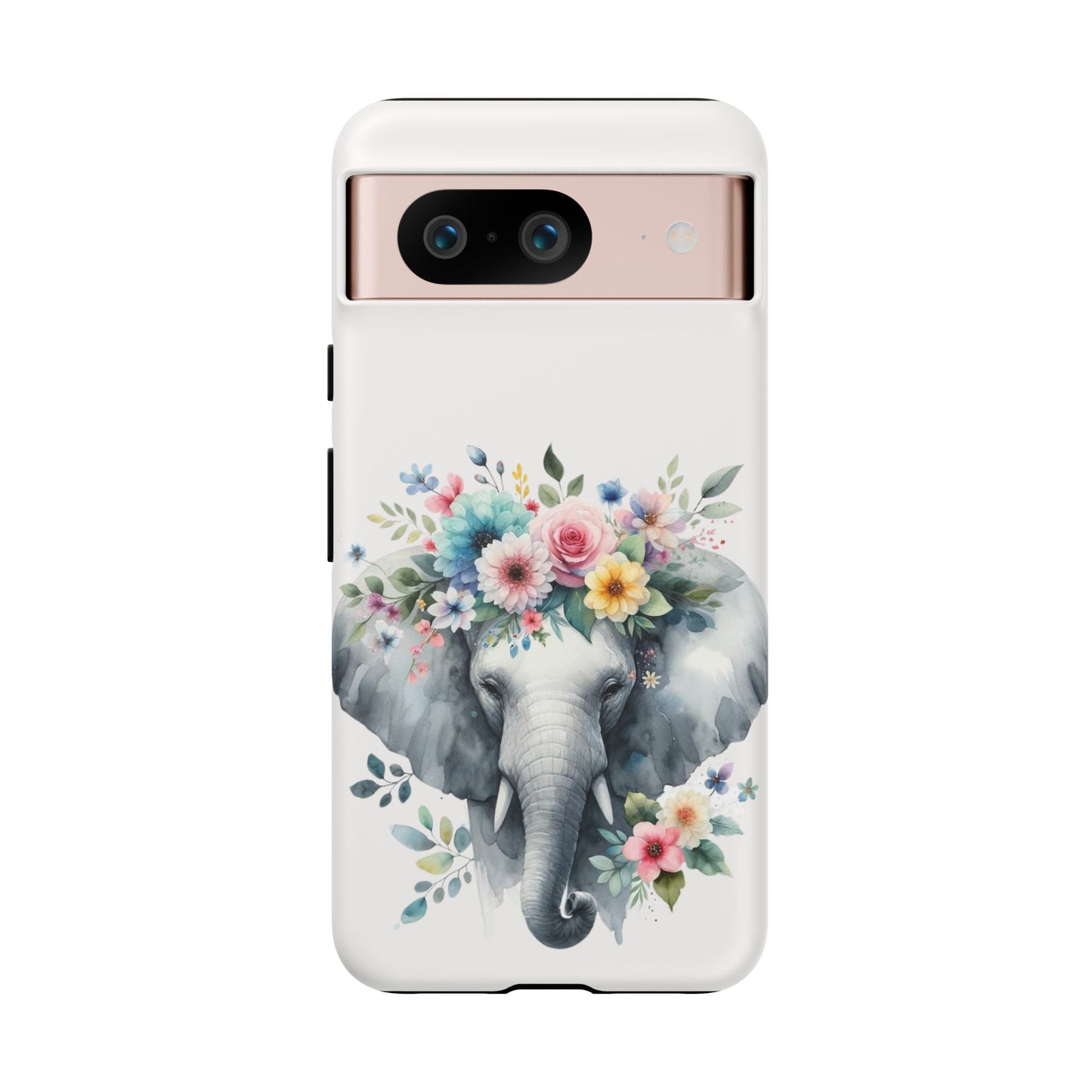 Floral Crown Elephant Mobile Cover – Elegant Watercolor Art