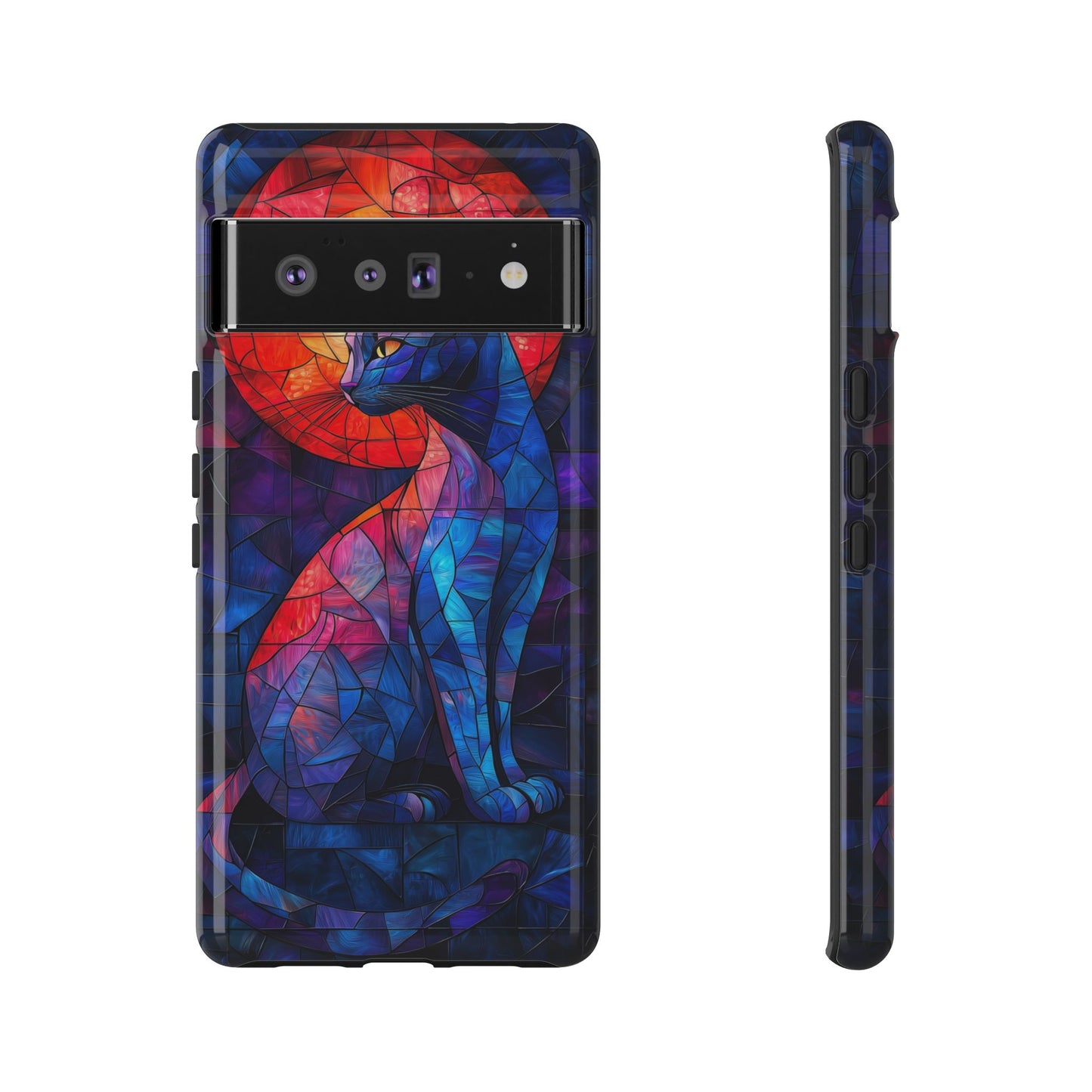 Mystic Paws – Stained Glass Cat Phone Case for iPhone, Samsung & Pixel