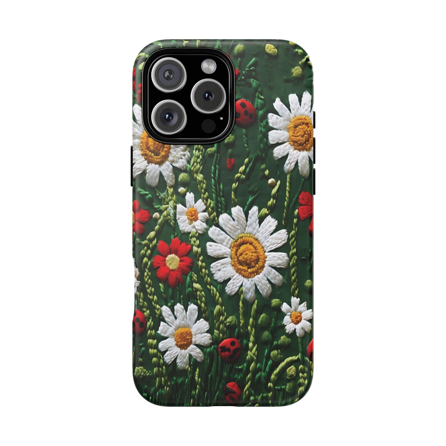 Knitted Pattern With Diamonds And Festive Motifs On Navy phone case design.