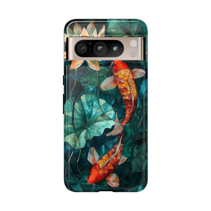 Lotus Serenity" – Koi Pond Stained Glass Case or iPhone, Samsung & Pixel