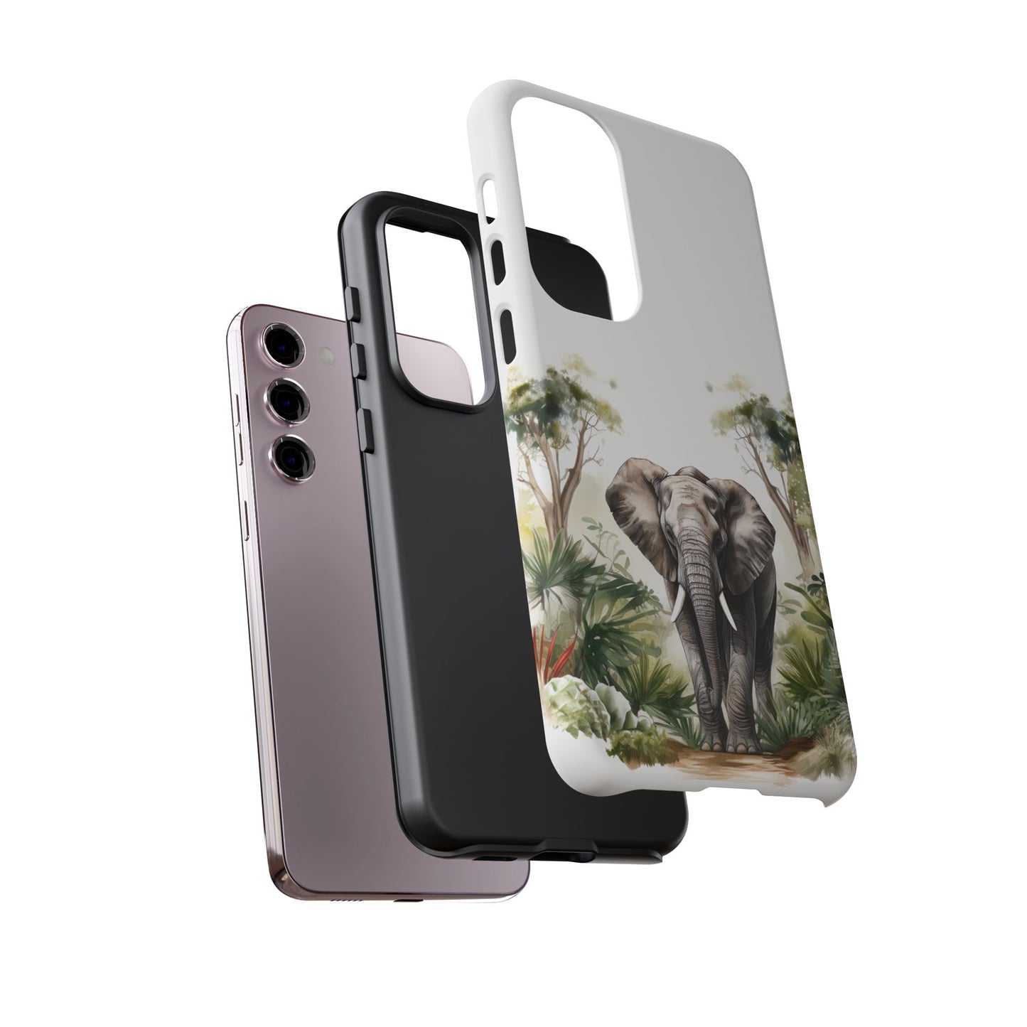Serene Jungle Elephant Mobile Cover – Watercolor Wildlife Design