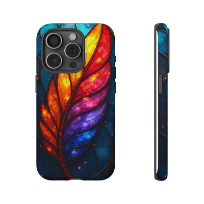 Vivid Feather: Stained Glass Abstract Art