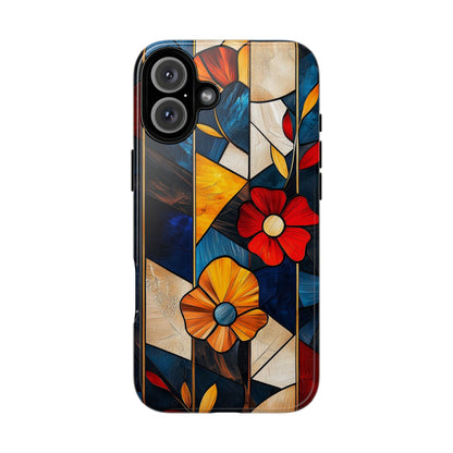 Bloomlines – Geometric Floral Stained Glass Phone Case for iPhone, Samsung & Pixel