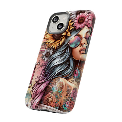 Retro Boho Wanderer – Sunflower Hippie Van Mobile Cover