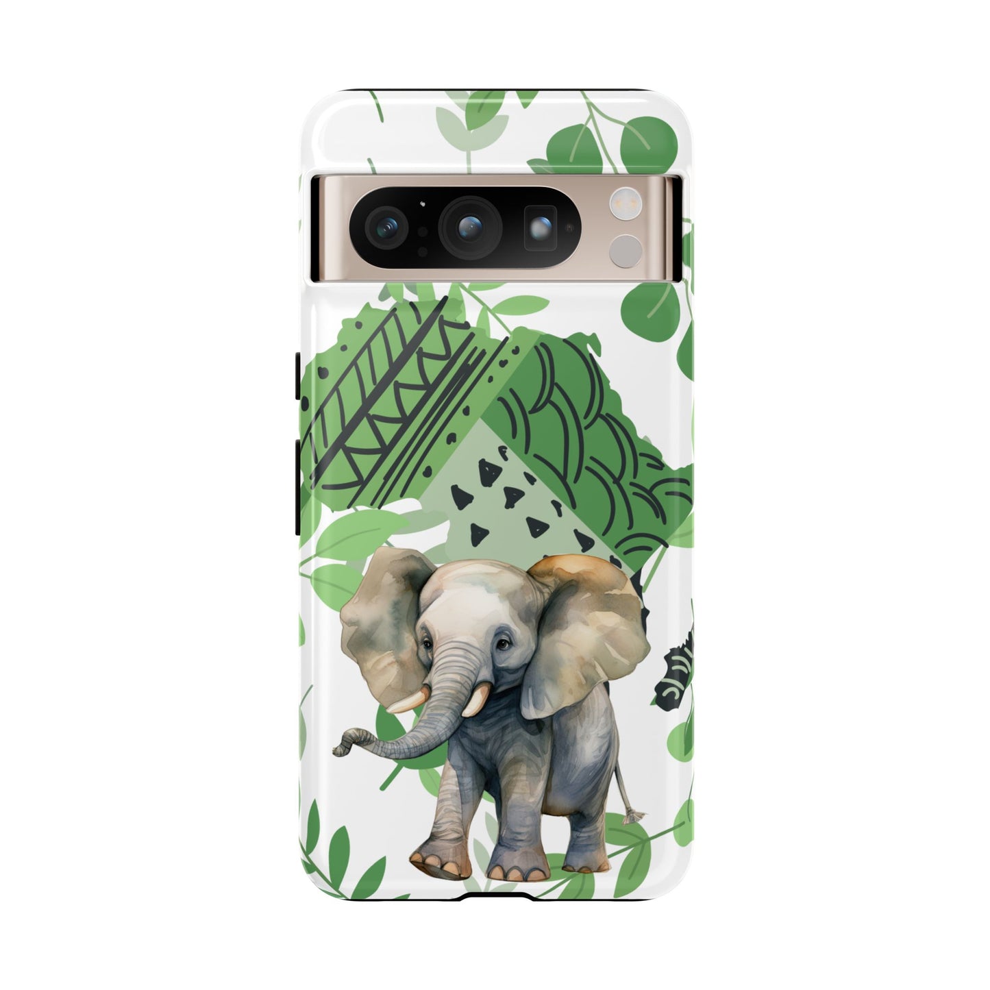 Playful Baby Elephant Mobile Cover – Tropical Boho Art