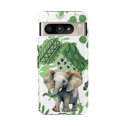 Playful Baby Elephant Mobile Cover – Tropical Boho Art