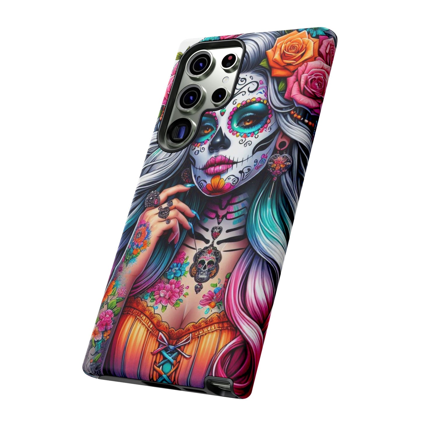Sugar Skull Goddess – Día de los Muertos Floral Queen Mobile Cover