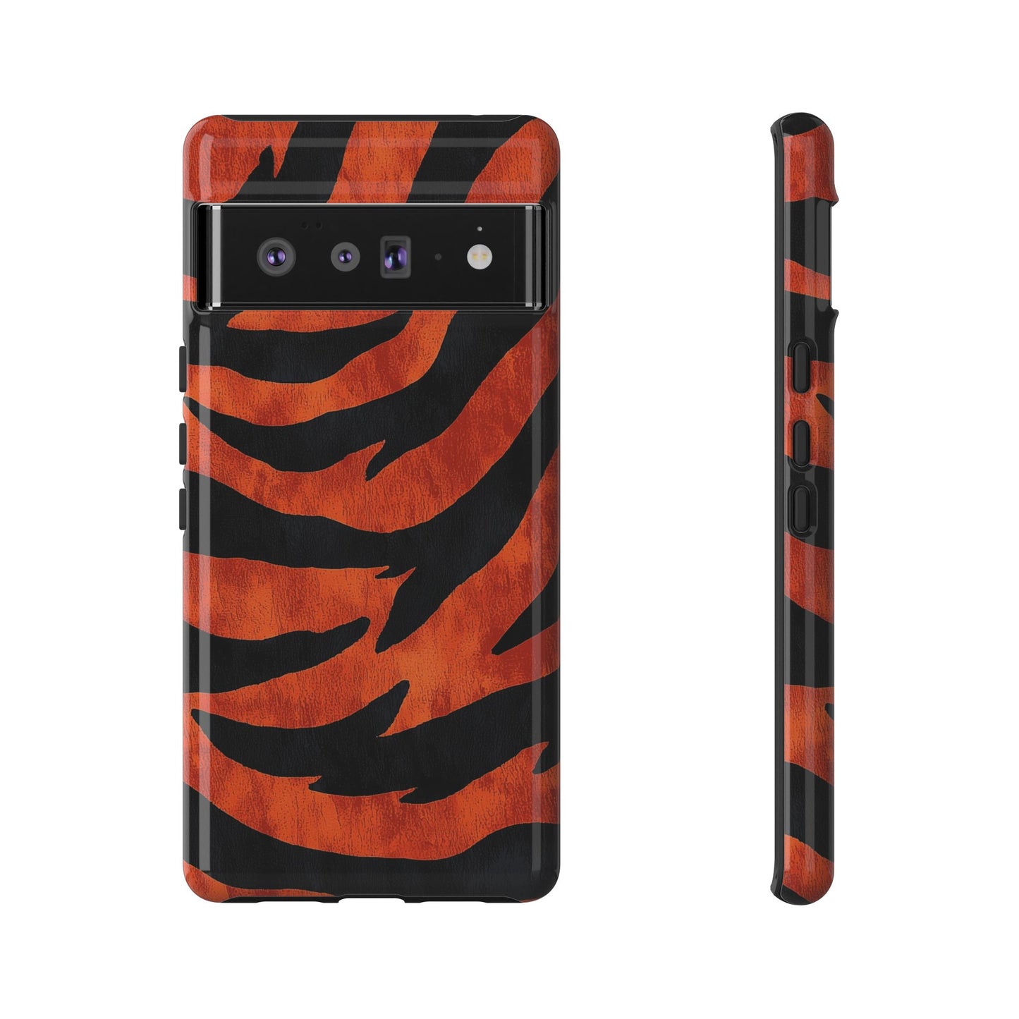 Fiery Orange & Black Tiger Stripes Phone Case for iPhone, Samsung & Google Pixel