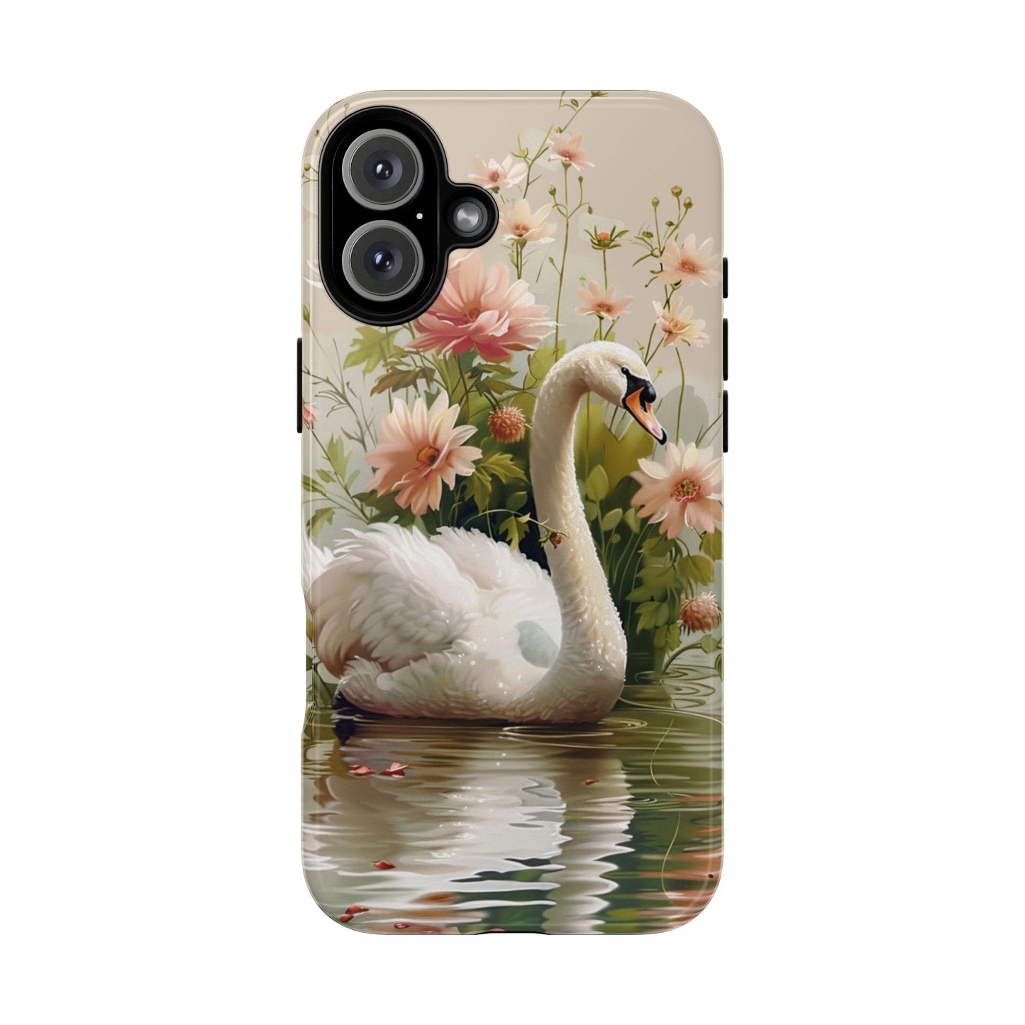 Floral Swan Phone Case – Bird Phone Case, Elegant & Protective for iPhone, Samsung & Google Pixel