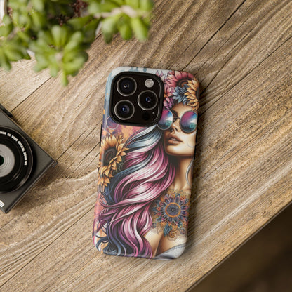 Bohemian Sunflower Queen – Retro Floral Fantasy Mobile Cover