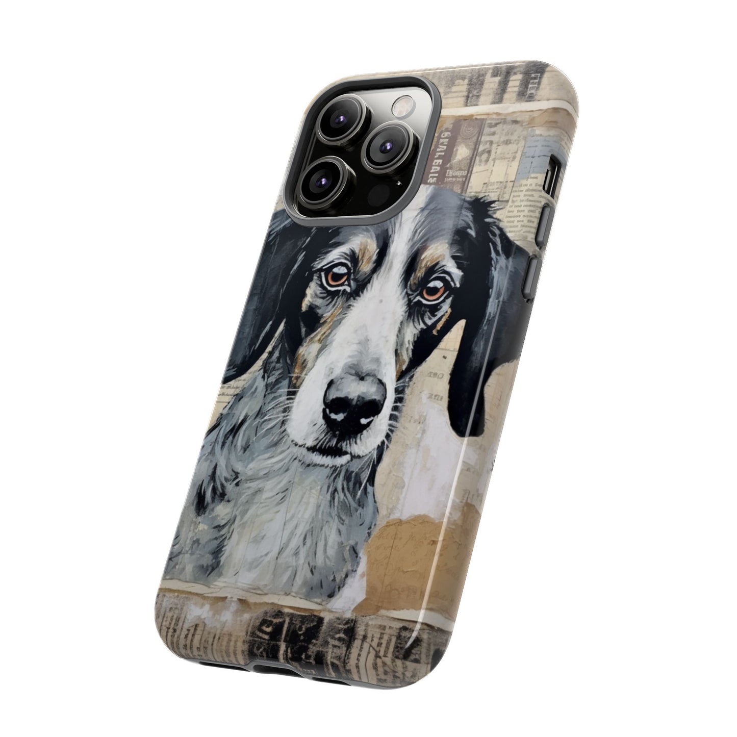 Rustic Dog Portrait – Vintage Collage Style
