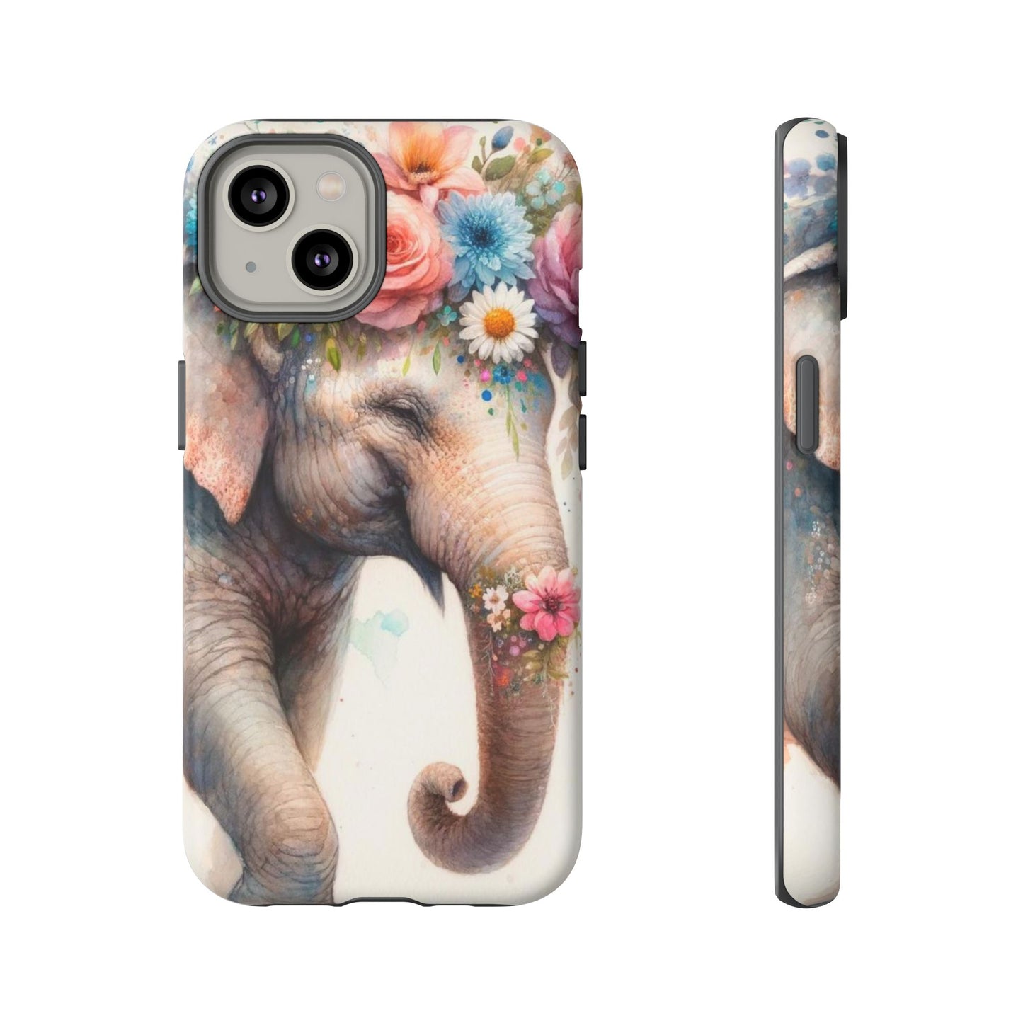 Joyful Floral Elephant Mobile Cover – Whimsical Watercolor Art