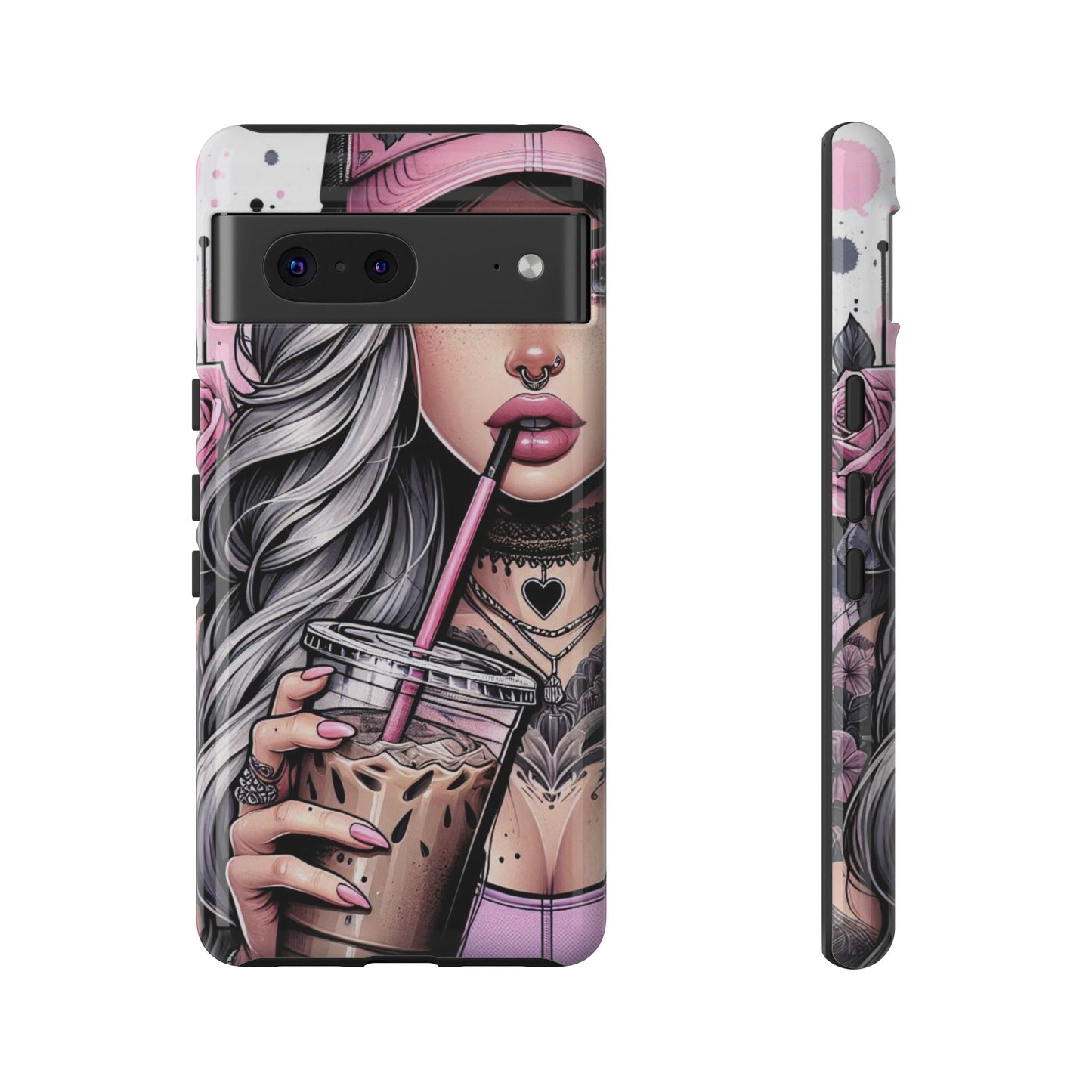 Pink Aesthetic Rebel – Iced Coffee & Inked Beauty Mobile Cover