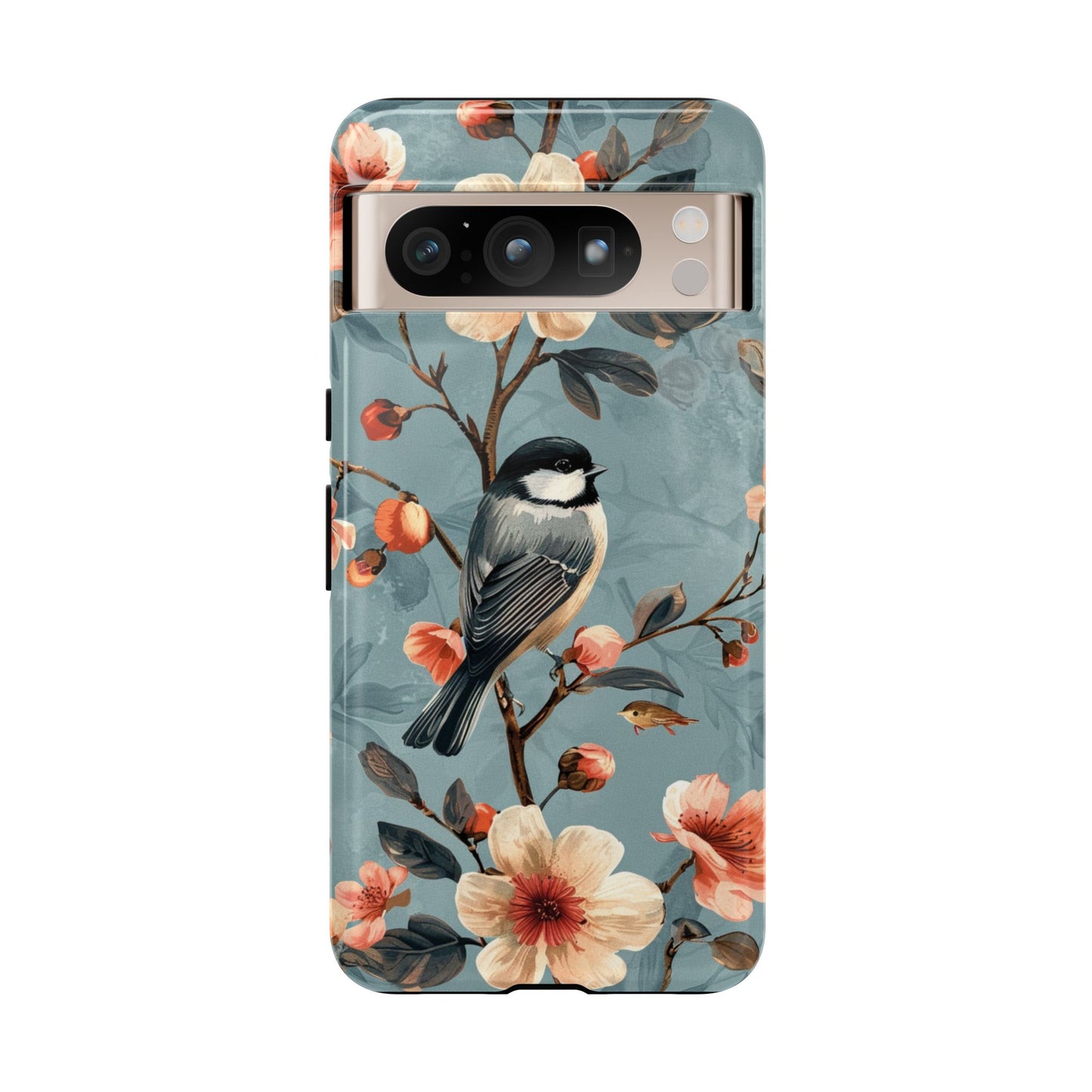 Floral Bird Phone Case - Elegant Nature-Inspired Cover for iPhone, Samsung & Google Pixel