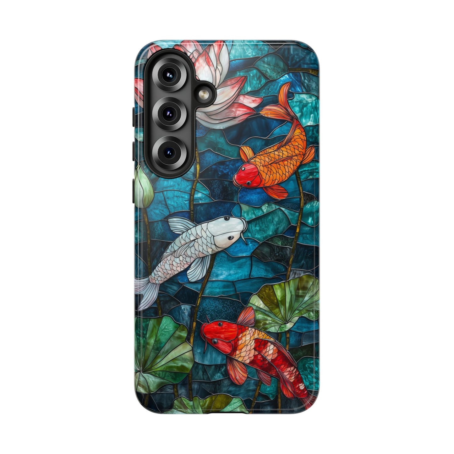 Lotus Serenity" – Koi Pond Stained Glass Case or iPhone, Samsung & Pixel