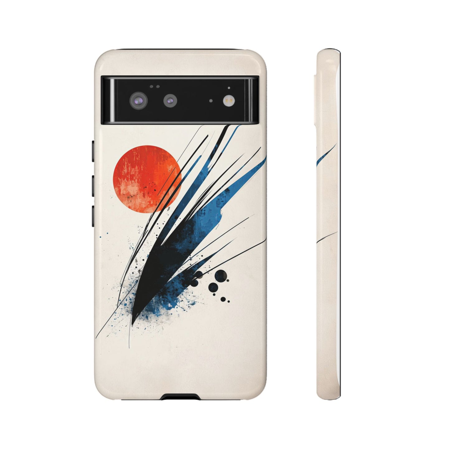 Zen Burst – Minimal Abstract Ink Stroke Phone Case for iPhone, Samsung & Pixel