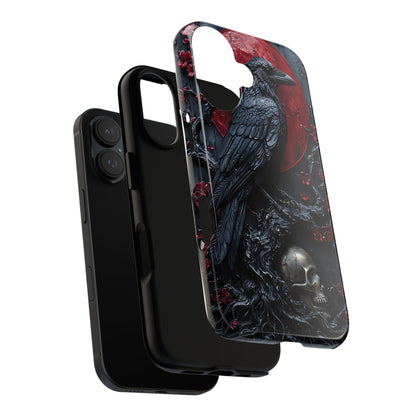 Gothic Sculpture Of Raven On Charcoal Tree Branch phone case design
