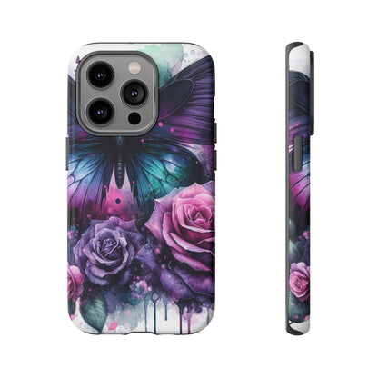 Mystic Bloom – Vibrant Butterfly & Rose Art Mobile Cover