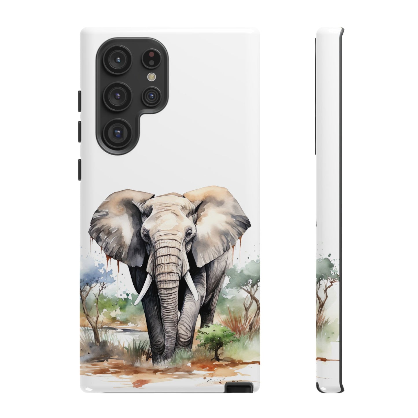Safari Watercolor Elephant Mobile Cover – Artistic Wildlife Design