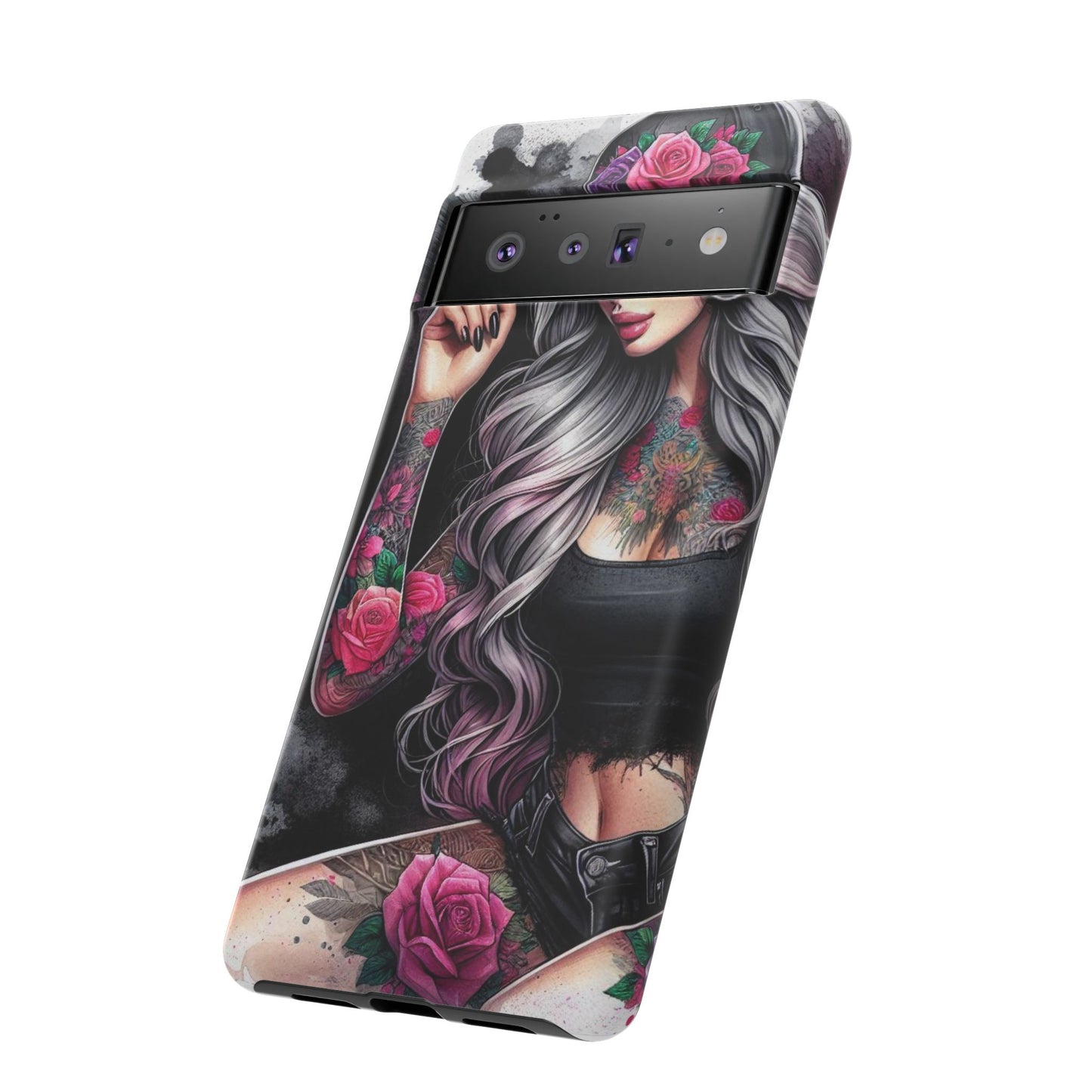 Ink & Roses – Edgy Floral Rebel Mobile Cover