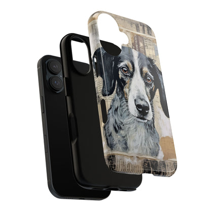 Rustic Dog Portrait – Vintage Collage Style