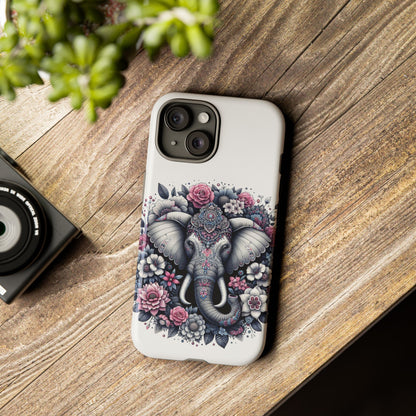 Ornate Floral Elephant Mobile Cover – Elegant Bohemian Art