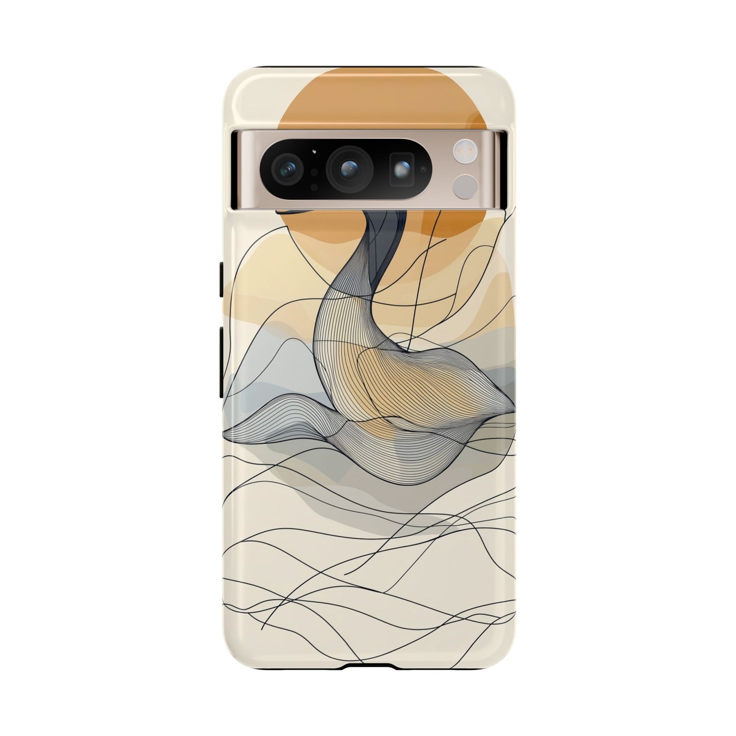 Serenity in Motion: The Abstract Swan Phone Case for iPhone, Samsung & Pixel