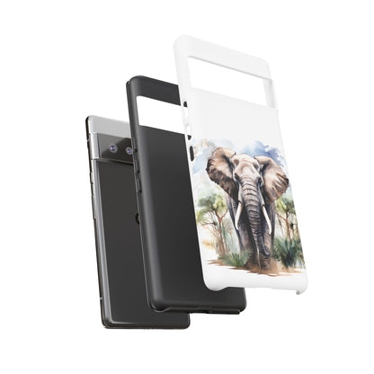 Majestic Watercolor Elephant Mobile Cover – Artistic Wildlife Design