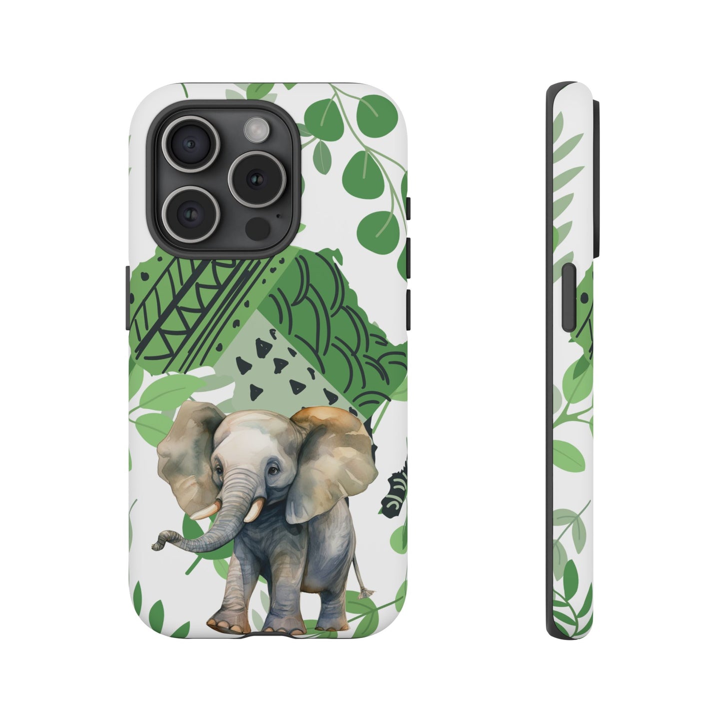Playful Baby Elephant Mobile Cover – Tropical Boho Art